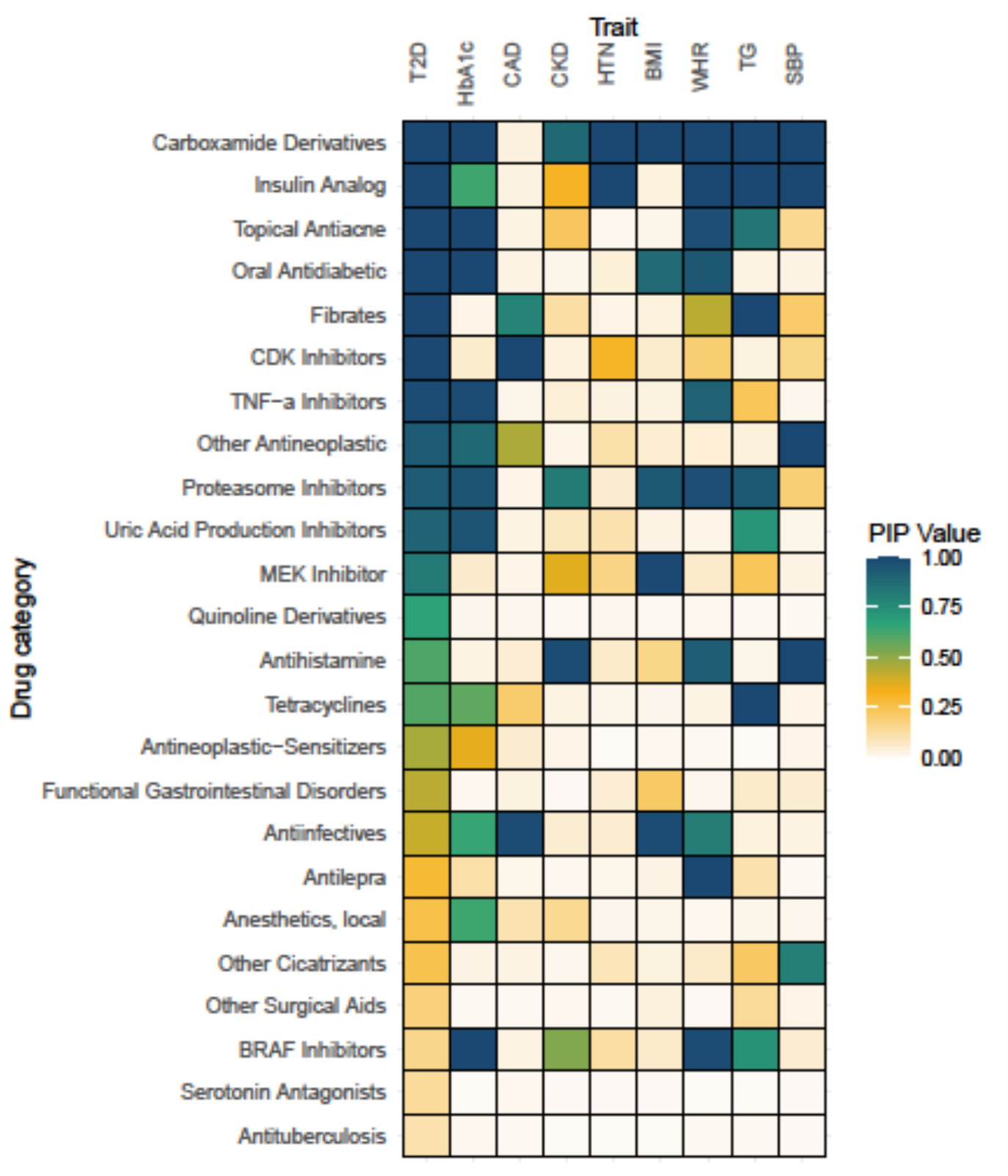 Drug Gene Set Associations (DGIdb)